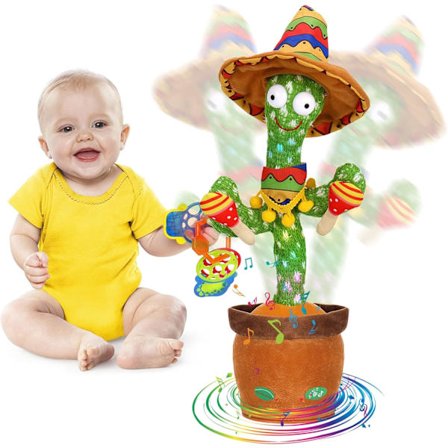 Snakkende Kaktus Baby Leke, Dansende Kaktus Gjentar Det Du Sier for Barn med 60 Engelske Sanger Dansende Leke for Baby Gave Småbarn Jenter Gutter{ROG}