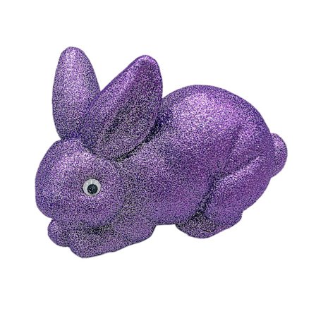 Pääsiäispupu Koriste Vaahto Valkoinen Glitter Vaikutus Kultajauheella - Ihastuttava Jänis Koriste