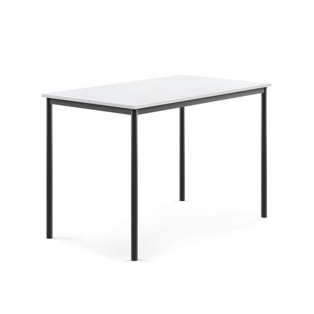 Desk SONITUS, 1400x800x900 mm, white high pressure laminate, anthracite