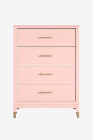 CosmoLiving by Cosmopolitan - Kommode med fire skuffer Westerleigh - Rosa - Kommoder - Fra Homeroom