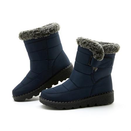 Dam Plysch Foder Varm Ankel Boot Rund Toe Casual Vinterskor