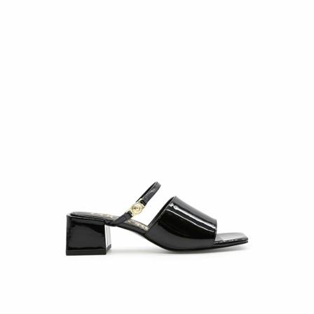 Versace Jeans Couture, V-Emblem Mules Zwart, Dames, Maat:39 EU