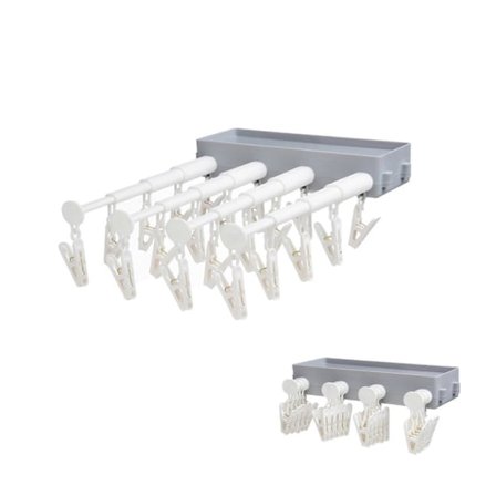 Väggmonterat infällbart torkställ utan stansning, förvaringsställ för garderob