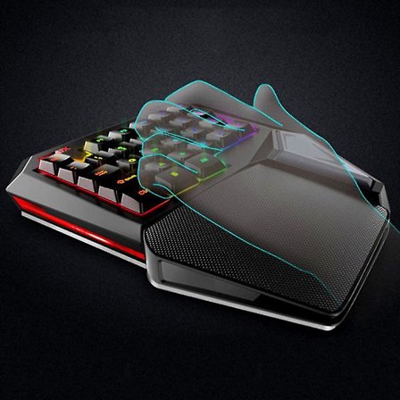 Delux T9 Pro Spil Tastatur med 7 Farvede LED Baggrundslys