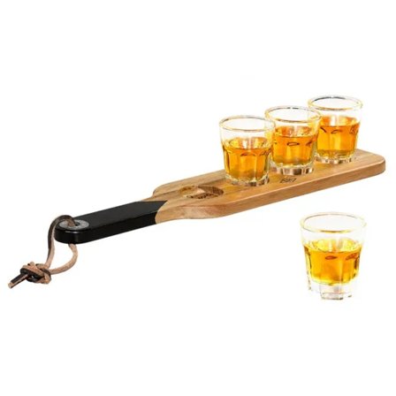 Brett med 4 shotglass
