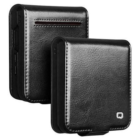 Qialino Læder Wallet Case Samsung Galaxy Z Flip 7 Sort