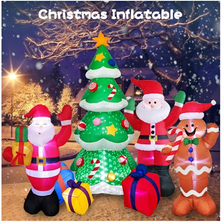 Jul uppblåsbara pepparkakor man gårdsdekorationer