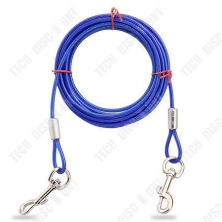 Hundsele för husdjur - TD - Dubbelhuvud metallkabel - 5mm - 5m - Blå färg