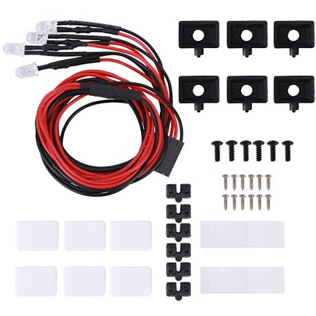 LED Tak Bagasjebrett Lampe Firkantet Lampeskjerm Passer for Trx4/SCX10 II 90046 90047 1/10 RC Bil 6LED