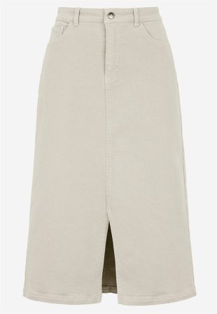 Cellbes of Sweden - Twillkjol med slits - ljusbeige - för damer - 38/40