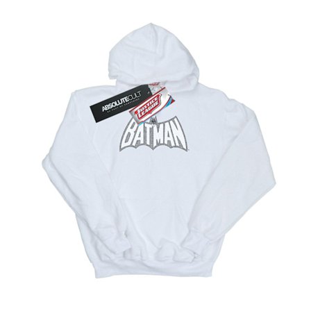 DC Comics Boys Batman Retro Crackle Logo Hoodie 12-13 år Vit