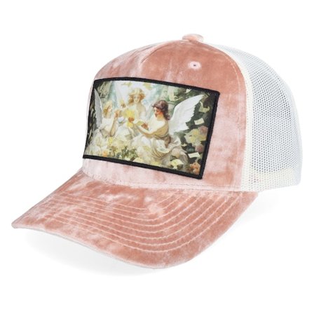 Calza Pennello - Rosa trucker Cappellino - Angels & Money Velvet Peach/Ivory A-frame Trucker @ Hatstore