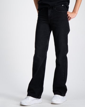 Calvin Klein WIDE LEG WASHED BLACK Zwart Jeans Meisjes - Kids Brand Store
