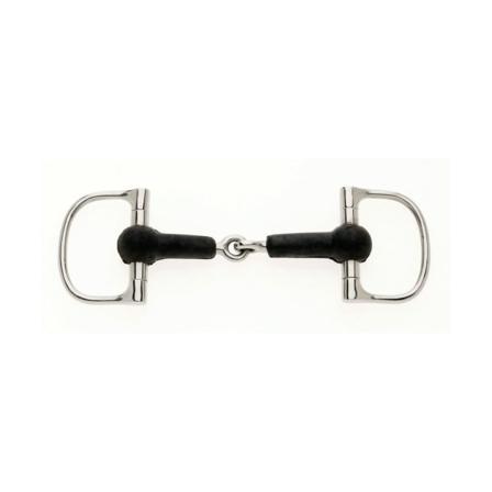 Lorina Rubber D Race Snaffle 6in Silver/svart