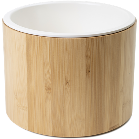 Selected by ZOO - Matbolle Bambus Ergo Hvit XL 1500ml 22x15cm - Hund - Matplass & vannautomater for hund - Matskåler og vannskåler - ZOO.no