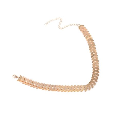 Choker Halsband med Lövdesign Kedja Legering Punk Kvinnor Choker Halsband Smycken för Fest