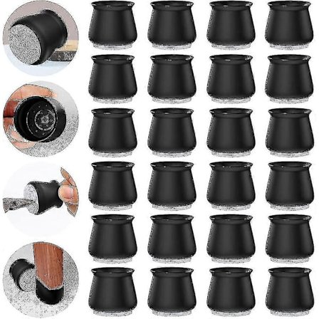 Stolbensbeskyttere, 24 stk. til trægulve. Stolben i silikone