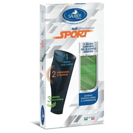 Sauber Sport Gambale Unisex A Compressione Colore Verde Fluo