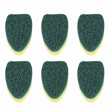 6-pak Diskborste Refill Svampehoveder, Diskborste Erstatningssvampe Diskborstar Pads Til Køkken