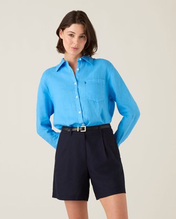 Lexington Classic linen shirt, blue