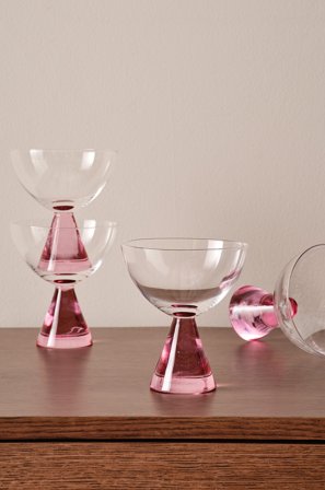 Jotex - Cocktailglass 4-pk Transparent/rosa - AYLA - Kjøp Glass hos Jotex