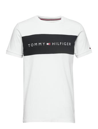 Cn Ss Tee Logo Flag Underwear Night & Loungewear Pyjama Tops Vit Tommy Hilfiger