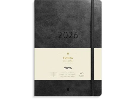 Burde Kalender Agency Forma Deluxe 2026 svart - Lyreco - Almanackor och kalendrar - Veckokalendrar - Weekly