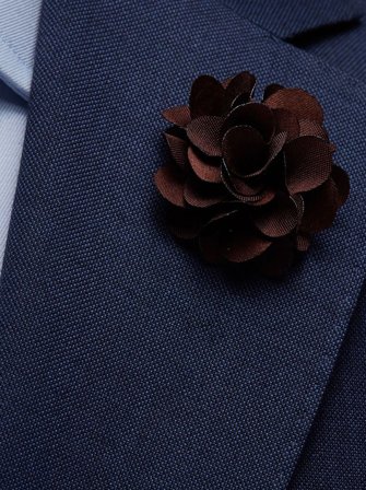 John Henric Men's Braune Blumen-Reversnadel Size Onesize