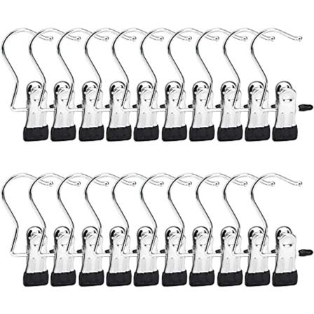 Hanger Klemme Kroge 20 Stykker Bærbar Vaskeri Krog Starter Clips
