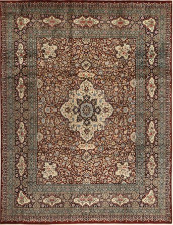 Tabriz Fine Rug Oriental Brown/Beige Large (Wool, Persia)