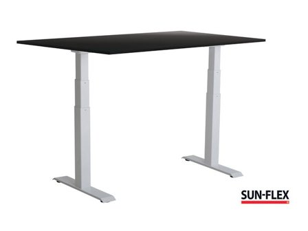 SUN-FLEX Bord VI höj/sänk 140x80 vit/svart - Lyreco - Kontorsmöbler och inredning > Bord och hurtsar > Skrivbord - Höj/sänkbar