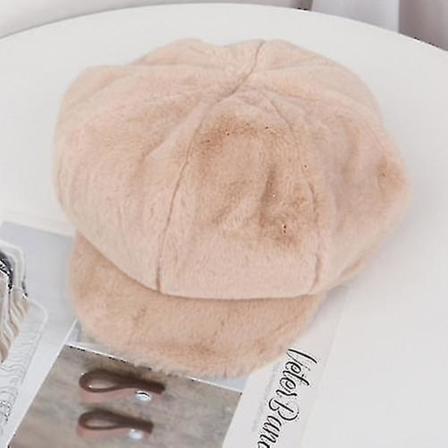 Höst/vinter mjuk fleecepäls dam baskrar Solid slätt oktagonal(beige)