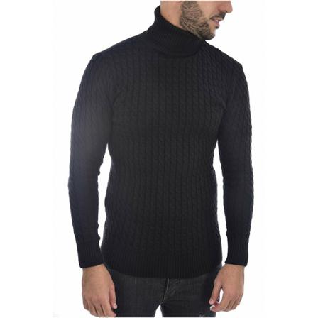 Goldenim paris, Pull mailles en laine 1272 Czarny, Mężczyzna, Rozmiar: L