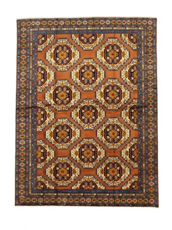 Turkaman Rug Hand Knotted 183X240 Brown/Black Persia