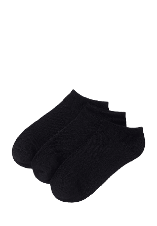 Å WOMAN Ankelstrumpor i bambumix, 3-pack Sockor Svart 39/41