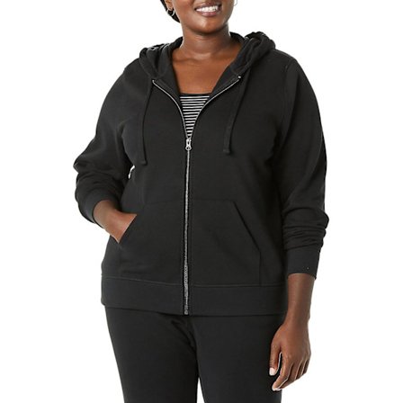 French Terry Fleece Luvtröja med dragkedja för kvinnor (tillgänglig i Plus Size)