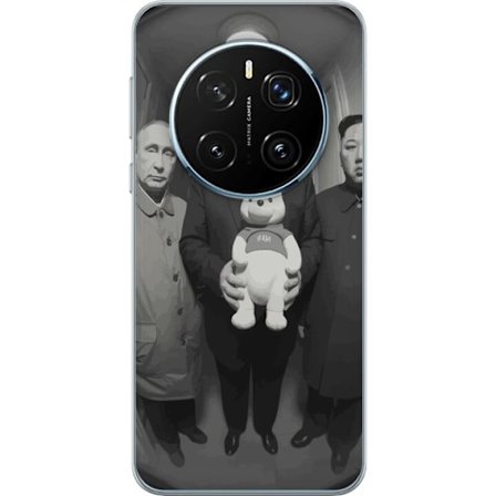 Kompatibelt Mobilskal till Honor Honor Magic7 Pro Svartvit konstbild med surrealistisk politisk symbolik och oväntad kontrast, provokativ modern kons