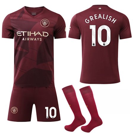 Man City 2024-2025 Fotballdrakt, Grealish Nr. 10, for Barn & Voksne