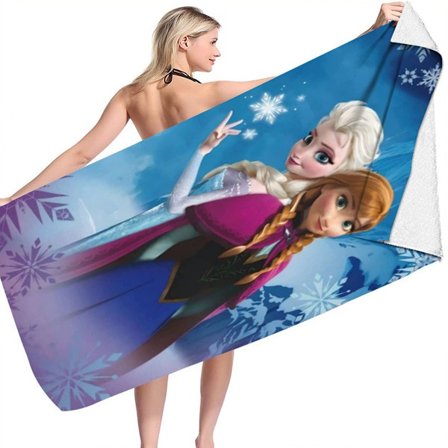 Frozen badhandduk 70 x 140 cm Ice Queen ZieNature sih strandhandduk badhandduk bastuhandduk - perfekt för fitness, resor, sport, vandring, utomhus
