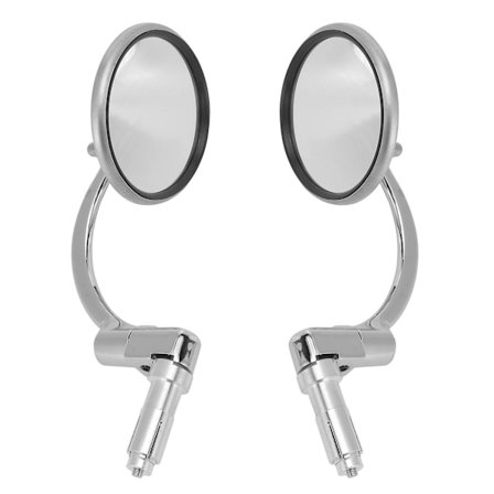 2 st Universal Krom Runda Backspeglar Stångände Sidospeglar För Motorcykel Chopper Scooter C