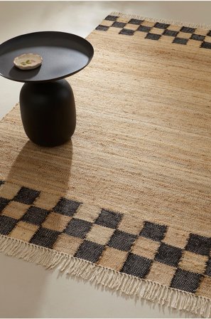 Jotex - Juteteppe Bomull/Jute Natural/black AUREA - Kjøp Jutetepper hos Jotex