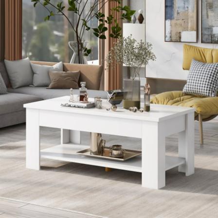 Soffbord, Vardagsrumsbord, Soffbord Med Stor Hylla, Sidobord