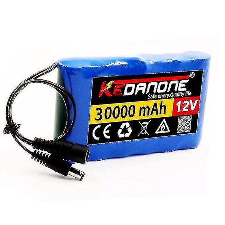 Ny Bærbar Super 12v 30000mah Oppladbar Litiumion Batteripakke Kapasitet Dc 12.6v 30ah CCTV Kamera Monitor + Lader