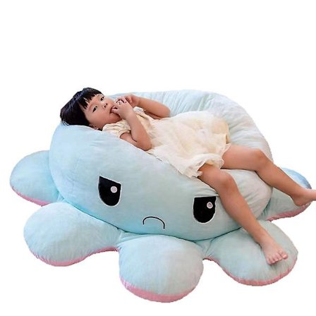 Vendbar Blekksprut Plussjeleketøy, Stor Plussj Blekksprut Puteleketøy - WELLNGS Blå