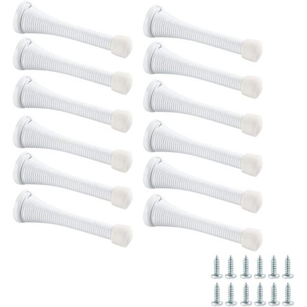 Amazon Basics 12-pak fjederbelastede dørstop - Hvid