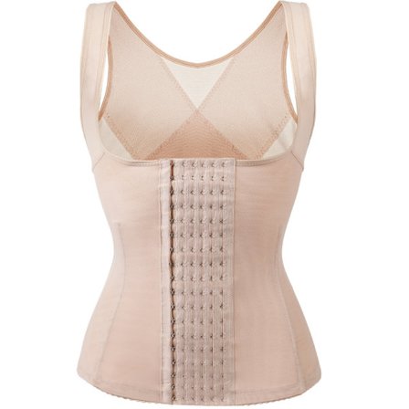 Kvinder Slankende Mave Tank Top Talje Træner Shaper Korset Underbust Cincher Bodysuit Shapewear Vest-Pink 5XL(90.5~95kg)