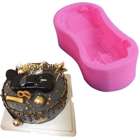 WonDerfulC 3D Fondant Sportbil Silikonform för Tårtor, Racing Form Choklad
