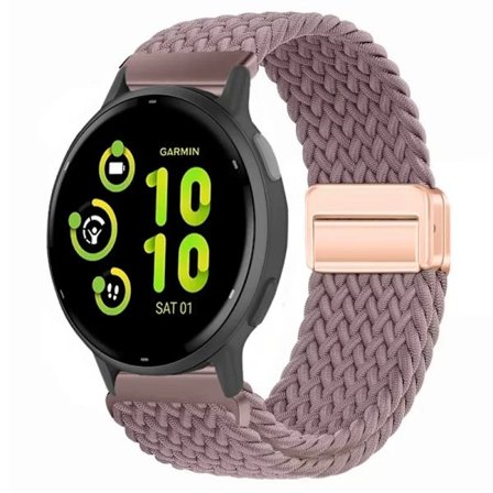 20/22 mm nylonarmband för Garmin Forerunner 55 165 265 965 255 magnetiskt flätat andningsbart band för Garmin Active 5/Venu 3 Correa