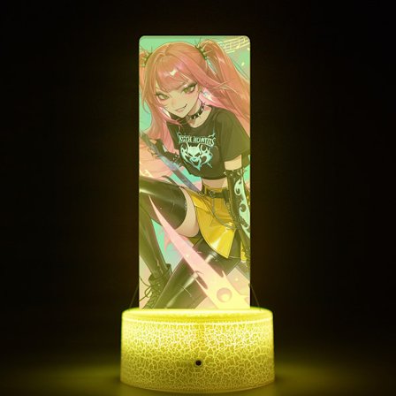 Bestselgende K-POP Demon Hunter Nattlys | Sprekkberørings 16-fargers lampefot, perfekt for soveromsdekor//Boundless-Mira