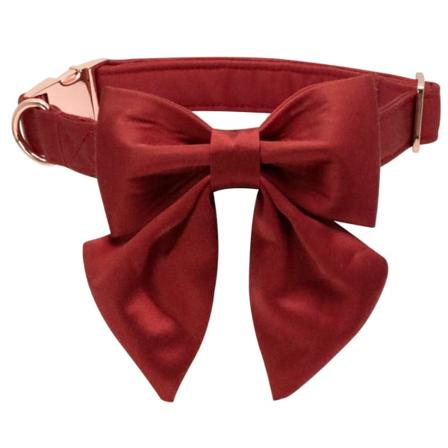 Hundehalsbånd - behagelig silkehalsbånd med avtagbar sløyfe for mellomstore hunder, nakke 25-40cm